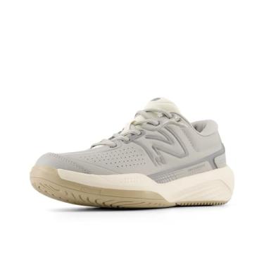 Imagem de New Balance Tênis feminino 696 V5 Hard Court, Cinza/branco, 8.5