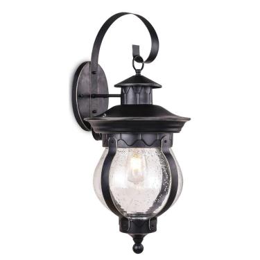 Imagem de Arandela Colonial Vidro Pontilhado Preto e Dourado 40cm 1E27