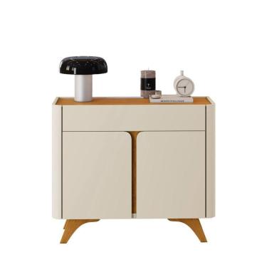 Imagem de Buffet Arcus 2 Portas Off White e Naturalle Pés em Madeira Maciça
