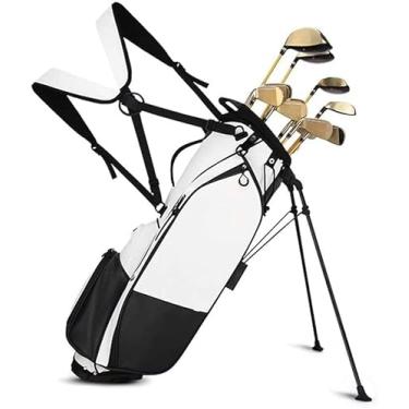Imagem de Bolsa de suporte de golfe Bolsa de golfe superior de 5 vias com divisórias totalmente forradas Bolsas de clube de golfe com alças duplas Bolsa de transporte de golfe para o campo de golfe Bolsa de