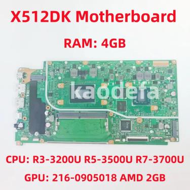 Imagem de Laptop Motherboard para ASUS  X512DK Mainboard  CPU  R3-3200U  R5-3500U  R7-3700U  GPU:216-0905018