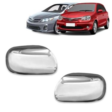 Imagem de Par Aplique Cromado para Capa Retrovisor Toyota Corolla 2009 2010 2011 2012 2013 2014 Etios 2012 2013 Sem Pisca