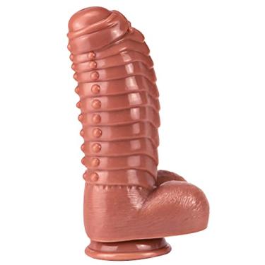 Imagem de XXL Plugue Anal Vibrador Realista com Ventosa Forte, 30 cm 6 Cores Grande Vibrador Gigante Plugue Vaginal Anal Vibrador Pênis Brinquedo Sexual para Casais Unissex(Brown)