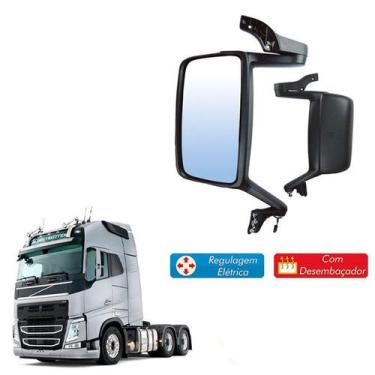 Imagem de Retrovisor Volvo Fh Fm 2012 2013 Le Desembaçador E Regulagem - Globo