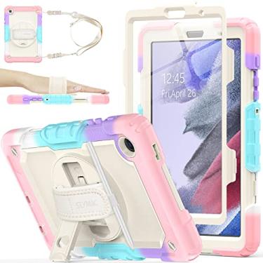 Imagem de SEYMAC stock Capa para Samsung Galaxy Tab A7 Lite 21 cm com protetor de tela e alça de mão giratória 360, suporte e à prova de quedas para Samsung A7 Lite 2021 SM-T220/T225/T227
