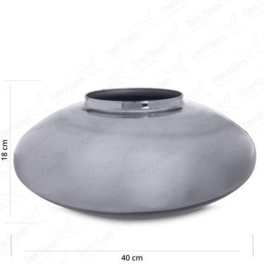 Imagem de Vaso de Vidro Terrario Grande Espelhado Prata 40x18 - Tem Flores