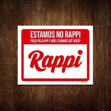 Imagem de Kit 10 Placas Restaurante Lanchonete Estamos No Rappi - Sinalizo.Com