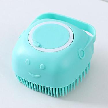 Imagem de Escova Pente Silicone Dispenser Shampoo Pet Banho Tosa Cães Gatos Cach