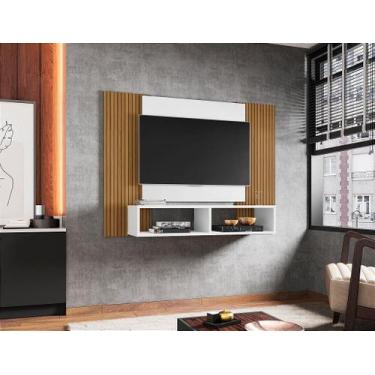 Imagem de Painel Navi para Tv até 42 polegadas - Branco/Ripado - INCLUSO SUPORTE