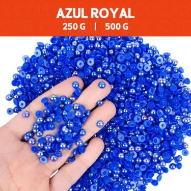 Imagem de Meia Pérola Irisada Azul Royal - 134 - Pacote com 500/250 Gramas  - 06