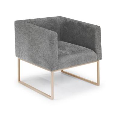 Imagem de Poltrona Thais Aço Carbono Dourado - Drop mobiliário