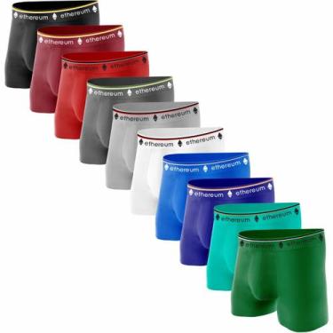 Imagem de Kit 10 Cuecas Box Boxer Masculinas Cueca Boxer Microfibra Adulto - Fab