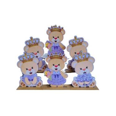 Imagem de Kit Display de Mesa 6 Peças Para Festa Ursinha MDF - Juju Brasil