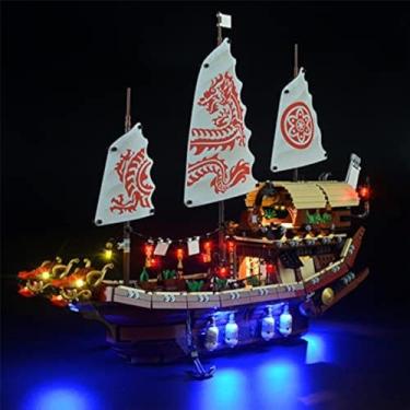 Imagem de GEAMENT (Model Set Not Included Bricks Light Kit for Ninjago Movie Destiny's Bounty Building Blocks Model Compatible with Lego 70618