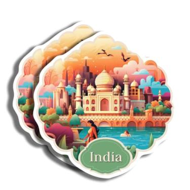 Imagem de Adesivos da Índia - Decalque de 12,7 cm - Marcos famosos - para bagagem, laptop, garrafa de água, carro, scrapbooking - Lembrança da Índia - Mais de 130 opções para escolher - Impresso em látex -