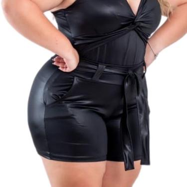 Imagem de Short Plus Size Feminino Cirrê C Cinto de Faixa 0525 - Bellucy Modas, 