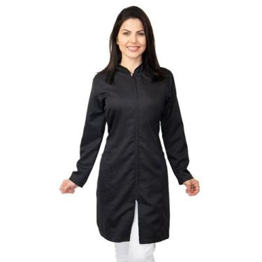 Imagem de Jaleco feminino acinturado gola padre com zíper - Demorgan Uniformes, 