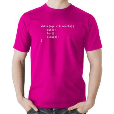 Imagem de Camiseta Algodão Eat Poo Sleep Código - Foca na Moda, Rosa, P