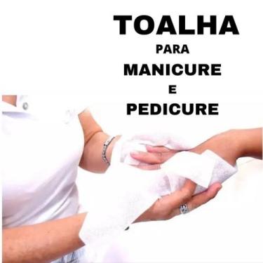 Imagem de 10 Toalha Lavabo Manicure e Pedicure com Barra para Bordar 26 x 43 cm 