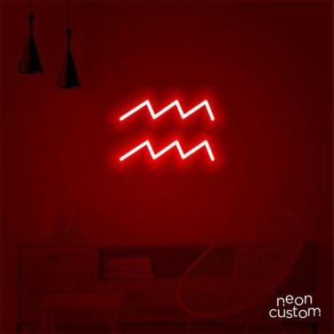 Imagem de luminaria letreiro Neon Led Signo Aquário 60x40 luminoso decoração p/ 