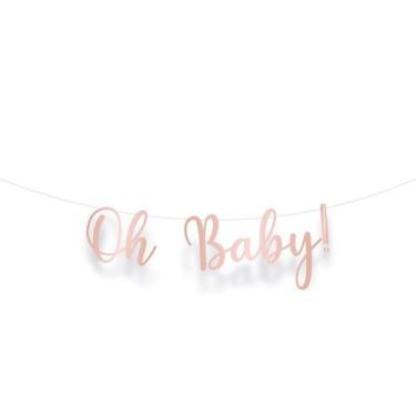 Imagem de Faixa Decorativa Metalizada Rose Gold- Festa OH Baby Girl - 01 unidade