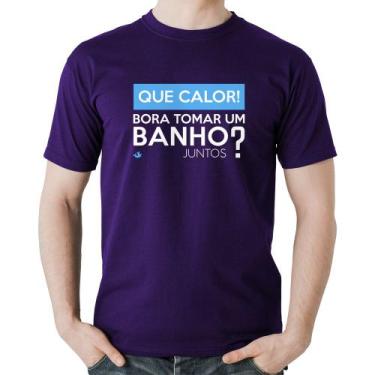 Imagem de Camiseta Algodão Que calor! Bora tomar um banho juntos - Foca na Moda,
