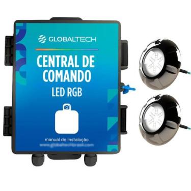 Imagem de Kit 2x LED RGB Piscina 9W Luxpool + Central Globaltech, 9W