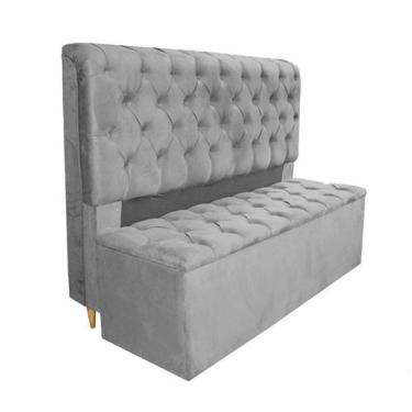 Imagem de Conjunto Cabeceira + Recamier Baú Imperial Para Cama Box Casal Queen -