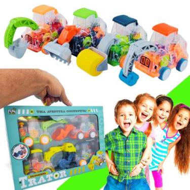 Imagem de Kit 4 Tratorzinho Engrenagem Tik Tok Brinquedo Crinça Fricçao - Kit 4 