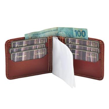 Imagem de Carteira Masculina DOLAR em Couro Galvani, Marrom pinhão