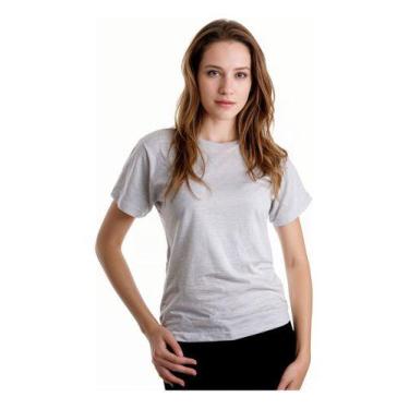Imagem de Camiseta Feminina Baby Look Algodão Lisa Atacado Blusa - Vesttuario, C
