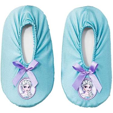 Imagem de Disney Coleção de chinelos infantis do filme Frozen Anna e Elsa -, Elsa azul, 2T / 3T