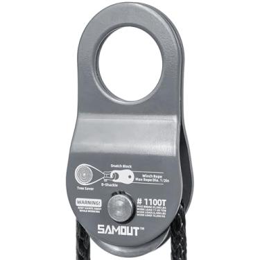 Imagem de SAMOUT Sistema de polia de reboque de recuperação de bloco de arrebatamento de guincho (11 toneladas WLL) para corda sintética ou cabo de aço com diâmetro máximo. 1/2 polegada