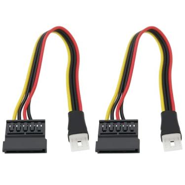 Imagem de eMagTech Cabo adaptador fêmea FDD de 4 pinos para 15 pinos fêmea SATA, 22 cm, 2 cabos de extensão, compatível com unidades de disquete e alimentação SATA