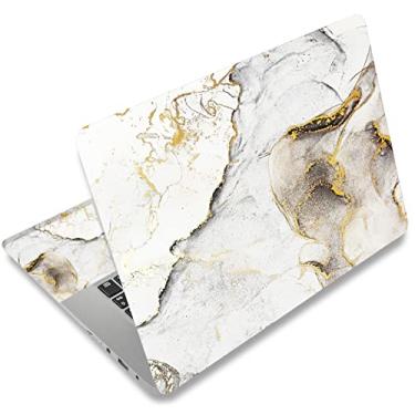 Imagem de icolor Adesivo decalque para laptop 12 13 13,3 14 15 15,4 15,4 15,6 polegadas personalizado universal notebook vinil skin adesivos capa arte decalque protetor de computador (mármore dourado)