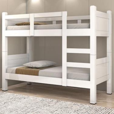 Imagem de Beliche Porto Solteiro MDF Resistente Escada Grade Proteção - Sambare 