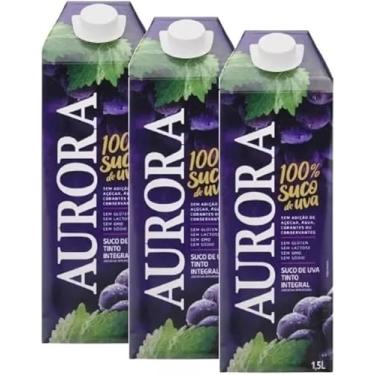 Imagem de Suco de Uva Aurora Tinto Integral 100% Suco 1,5L Tetra Pak c/ 3 Und