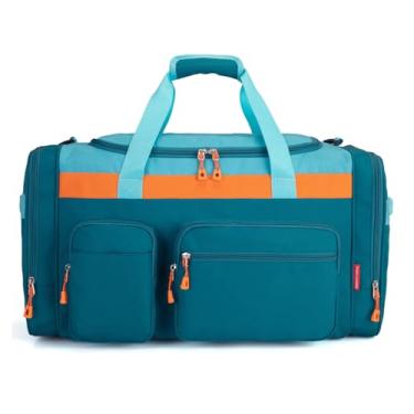 Imagem de HawLander Bolsa infantil grande para viagens, durante a noite ou fim de semana, 50,8 cm, Azul-petróleo, Bolsa de viagem