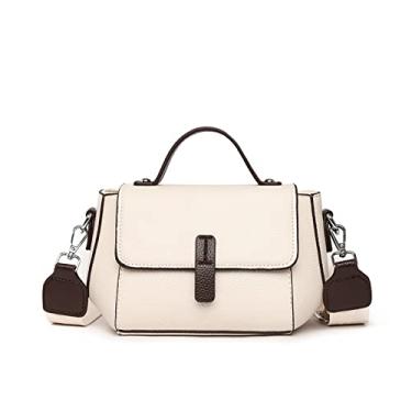 Imagem de Bolsa tiracolo luxuosa para mulheres Bolsa de couro macio Bolsas carteiro para mulheres Bolsa feminina(White)