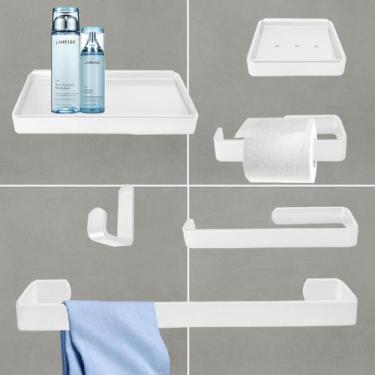 Imagem de Kit Acessórios Lavabo/ Banheiro 6 Peças - Várias Cores - J.A, Gelo