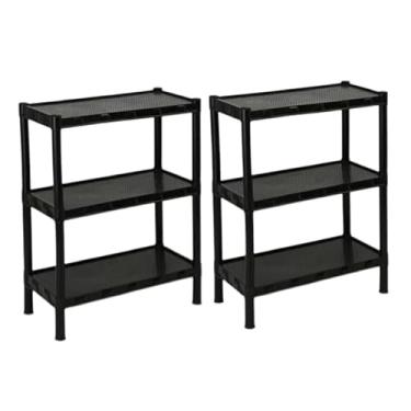 Imagem de ESTANTE ORGANIZADORA PLASTICA PRETA COM 3 PRATELEIRAS - 918