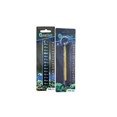 Imagem de Kit Termômetro Fita e Vidro Ocean Tech Temperatura Aquario