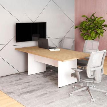 Imagem de Mesa Reunião Escritório 180cm x 90cm Mac BR Pé Painel F5 - F5 Office G