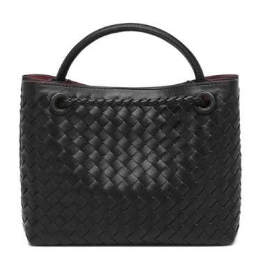 Imagem de Faibiules Bolsa tiracolo de luxo tecida à mão para mulheres, bolsa de ombro moderna, acessório de moda versátil, Preto