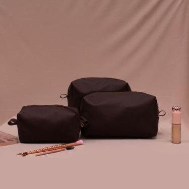 Imagem de Kit Necessaire 3 Peças Feminina Luxo Organizador de Viagem Multiuso Ma