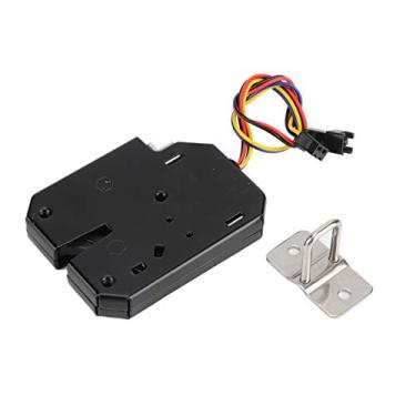 Imagem de DC12V 2A Bloqueio eletromagnético de armário eletrônico para gavetas automáticas Máquina de venda automática porta Intelligent Carbon Steel Black aprimora sistemas de segurança