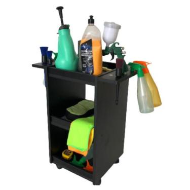 Imagem de Carrinho Auxiliar Manicure Cabeleireiro Mdf 3 Bandejas - Pratic