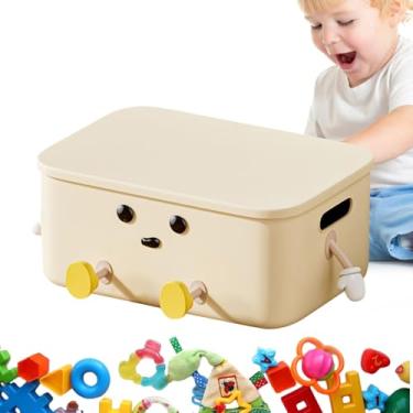 Imagem de Bins de armazenamento com tampas, caixa de armazenamento | Snack e organizador de brinquedos para crianças - Recipiente organizador leve e multifuncional para roupas de roupa de lavar casa de cozinha