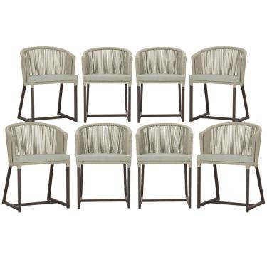 Imagem de Mesa com 4 Cadeiras de Jantar Roma 100cm e Noronha em Aluminío