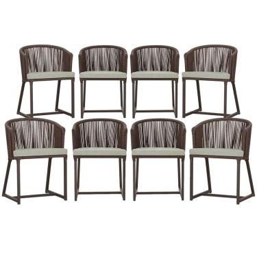 Imagem de Mesa com 4 Cadeiras de Jantar Roma 100cm e Noronha em Aluminío